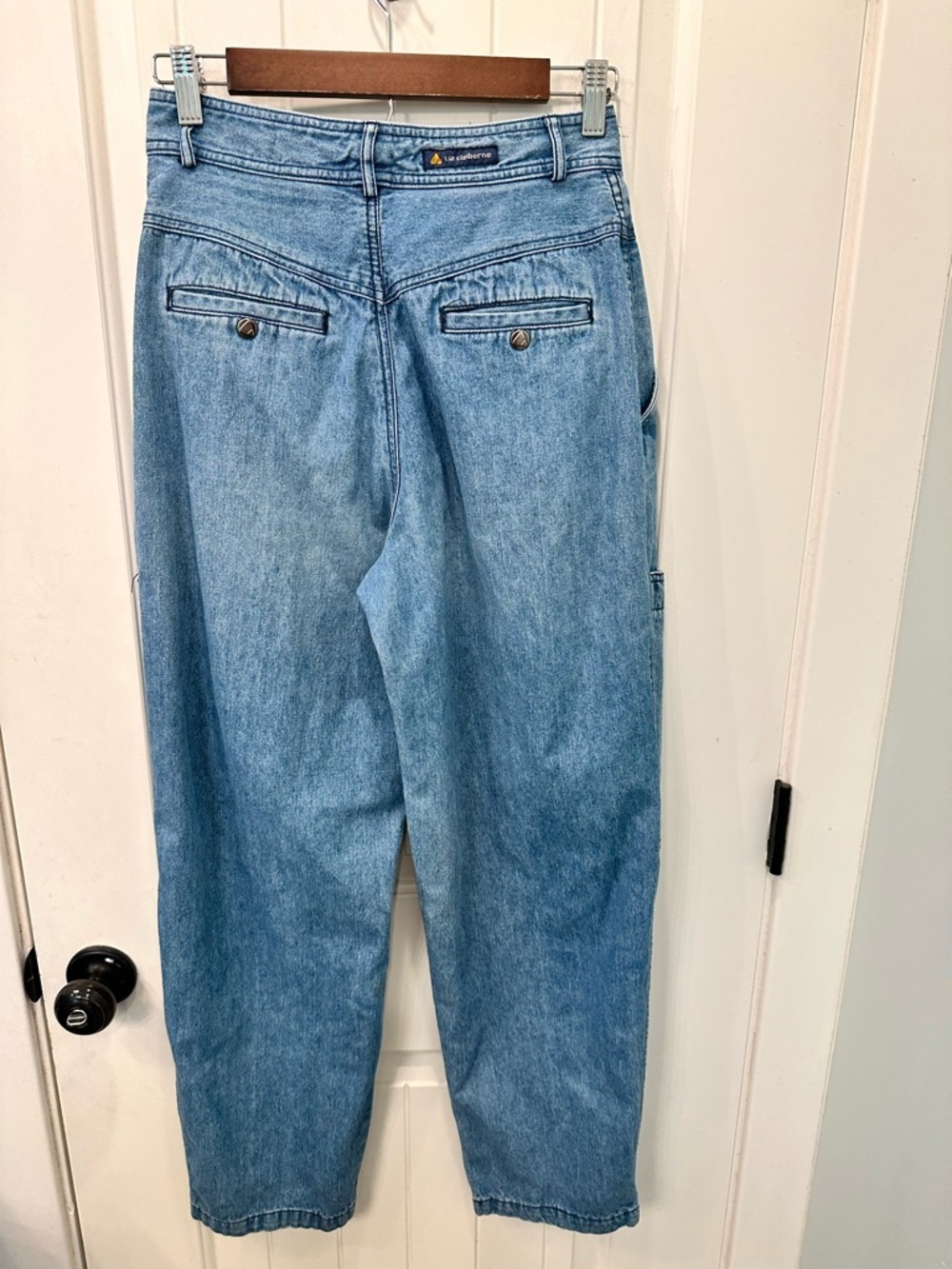 Vintage Liz Claiborne High Rise Pleated Cargo Jeans Cottagecore Gorpcore - Picture 4 of 6